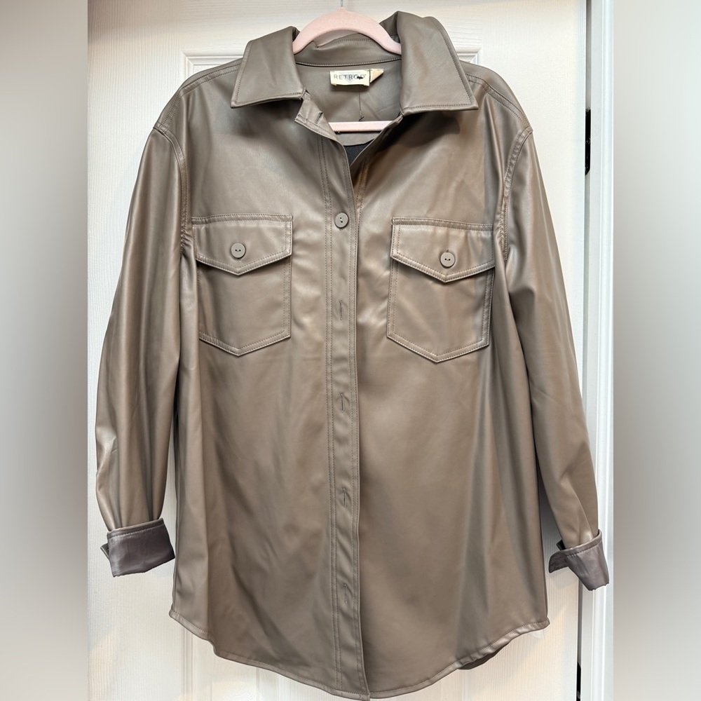 Retrod Faux Leather Shacket